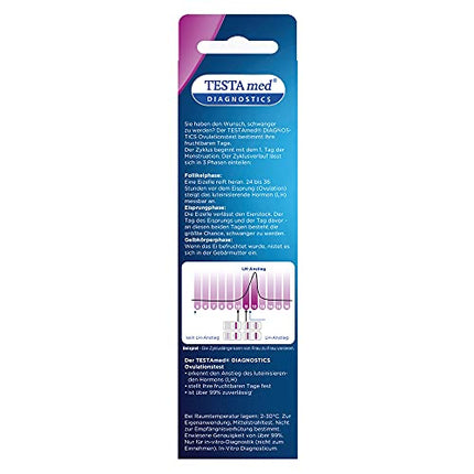 TESTA med DIAGNOSTICS ovulation test for those wanting to have children, 10 pieces, indicates the time of peak fertility with an overall accuracy of over 99 percent