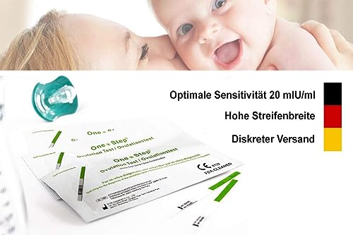 50 Stück One+Step Ovulationstest mit optimaler Sensitivität 20 miu/ml - Fruchtbarkeitstest für Frauen - Ovulationstests für Eisprung