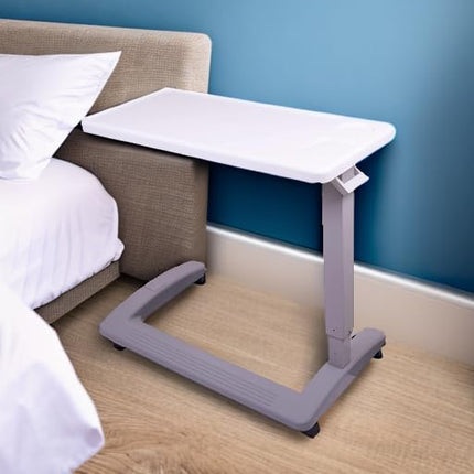 Carex Overbed Table – Flat Roll-Up Bed Table with Adjustable Height – Over the Bed Table for Home