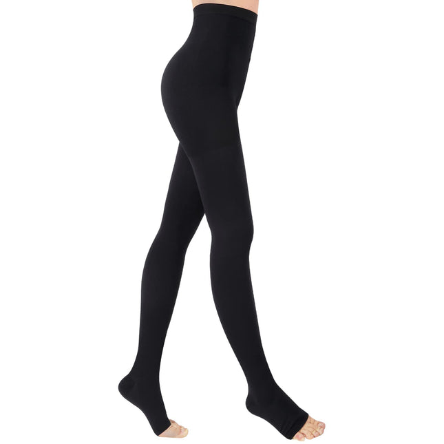 Evolyline 20-30mmHg Medical Compression Tights Women &amp; Men Long, Class II Graduated Compression Stockings Men Open Toe, Support Stockings for Pregnancy Varicose Veins Edema