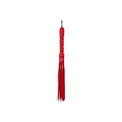 EIS, BDSM, short whip, multi-tailed, handy, with holding ring, color: red
