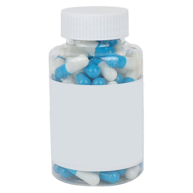 Naisicatar 100pcs Empty Gelatin Capsule Size 0 Clear Empty Pill Capsules Gel Cap for DIY Supplement Powder Filling (Blue White)