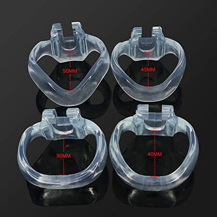 ZWFUN Resin Chastity Cage-V4 Model, With 4 Rings Male Chastity Device Set Chastity Belt Cock Cage Penis Ring Bondage Belt Adult Sex Toy (Pink-Nub)