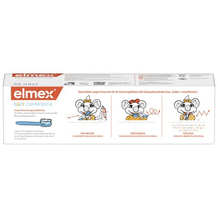 elmex Baby Toothpaste 0-2 years, 50ml – special caries protection for babies' first teeth – protects tooth enamel and is gentle on gums