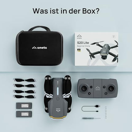 Ameta Drone with 4K Camera for Adults, S20 Lite FPV Drone for Beginners, RC Quadcopter with Brushless Motor, 36 min Flight Time, Altitude Hold, Circle Flight, Gift Toy for Kids (165 g)
