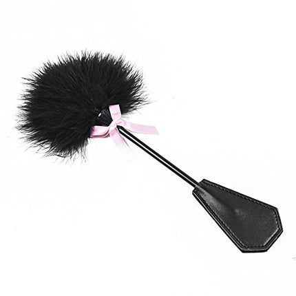 BDSMAGE SM Leather Whip, Feather Tickler Paddle and Eye Mask, Sex Toys for Couples BDSM Bondage Set Blindfold Flogger Fetish Restraints Sex Toys Extreme 3 Pieces