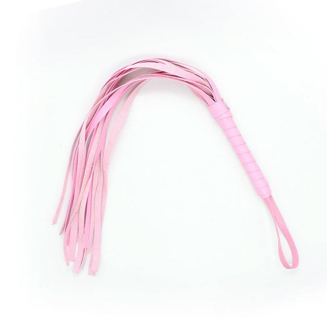 Vielretude 44cm PU Leather Whip Sex Spanking Riding Tassel Whip BDSM Role Play Couples Roleplay Flirt Sex Toys (Pink)