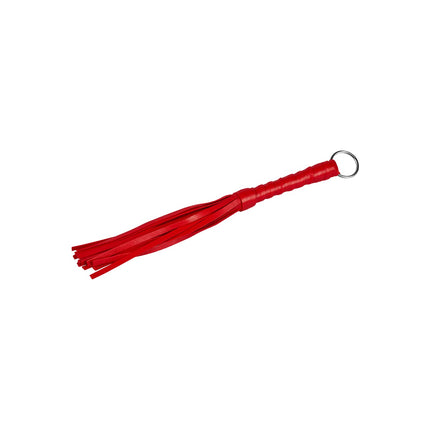 EIS, BDSM, short whip, multi-tailed, handy, with holding ring, color: red