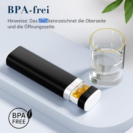 7-Day Pill Box, Betife BPA-Free Daily Pill Box, Weekly Travel Medicine Box, Pill Box for Vitamins, Medications, Pills, Tablet Organizer for on the Go (Black)