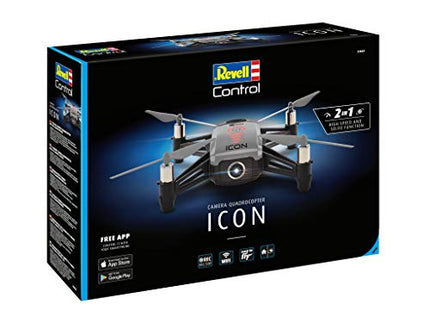 Revell Control Camera Quadrocopter ICON I 2 control options I Optical Flow Technology I Face recognition I Gesture control I HD camera I 10 minutes flight time I Suitable for indoor and outdoor use