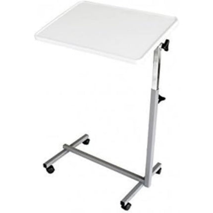 Queraltó side table with wheels for bed and sofa, foldable, pearl grey