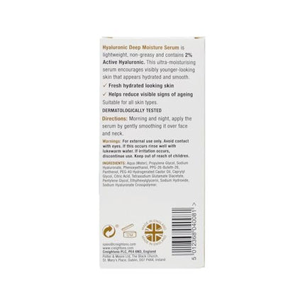 Balance Active Formula Hyaluronic Deep Moisture Serum - 2% Hyaluronic Acid for intensive hydration, smoothing fine lines, lightweight &amp; non-sticky, for radiant skin