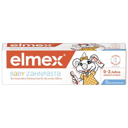 elmex Baby Toothpaste 0-2 years, 50ml – special caries protection for babies' first teeth – protects tooth enamel and is gentle on gums