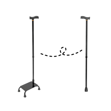Stair climbing stick, balance walking stick with base, adjustable walking stick made of aluminum and iron, for seniors and mobility aids (max. load capacity 150 kg)