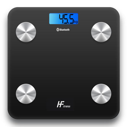 HomeFashion HFitness Body Fat Scale 28x28cm 19x BODY DATA iOS and Android App Intelligent Digital Bathroom Scales Personal Body Scales Body Weight Meter BMI Bluetooth