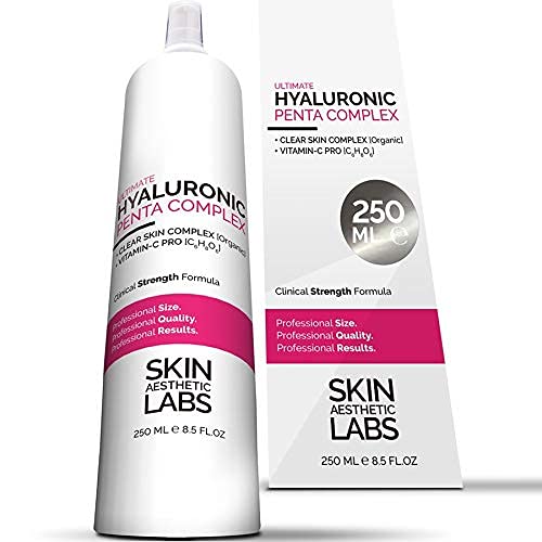 250 ml Hyaluronic Acid Serum Concentrate TEST WINNER • 5x Hyaluronic Acid • Clinic Size • Anti Aging Gel with Vitamin C Pro • Clear Skin Complex • Hypoallergenic • Made in Germany