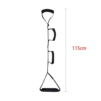 Adjustable leg lifter with padded handle multi-loop leg lifter belt, for safe movement when leaving bed, sofa, car wheelchair, hip and knee surgery aid for men and women