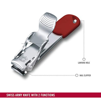 Victorinox Nail Clipper Small, Nail Cutter, Nail Nipper, Stainless Steel, for Toenails and Fingernails, Professional, Manicure, Pedicure, Red