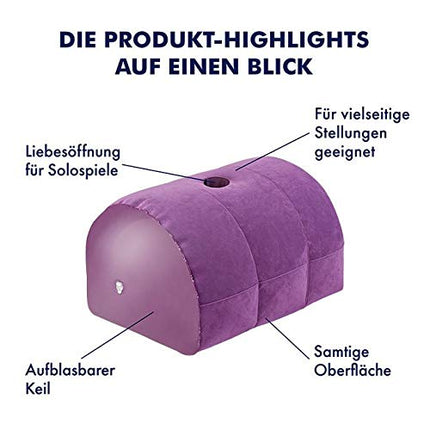 EIS Inflatable Sex Pillow | Versatile love pillow with love opening | Velvety surface | Easy to clean | Sex furniture | 29 cm