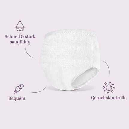 Amazon Basic Care Women's Unscented Panties, Discreet Large – 4 Packs of 7 (28 Pants), White