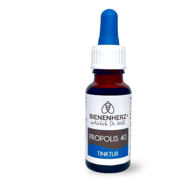 Dr. Wöll® Propolis Tincture 40% - 20 ml | Pipette | 100% natural | Concentrate | Only 1-3 drops per application | Tested for harmful substances | From beekeeper Dr. Wöll. Size: 20 ml.