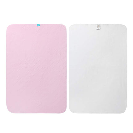 Beedsooth Set of 2 Waterproof Washable Incontinence Pads 70×90cm, Breathable Absorbent Fleece Softness Incontinence Pad for Children or Adults, Pink