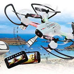 JAMARA 422029 - Angle 120 Altitude HD Wifi VR, incl. VR glasses, altitude hold adjustment, compass/flyback, track following - flight path planning mode, 120° wide-angle camera, low voltage warning, 40 KM/h
