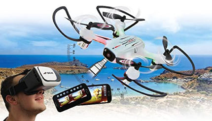JAMARA 422029 - Angle 120 Altitude HD Wifi VR, incl. VR glasses, altitude hold adjustment, compass/flyback, track following - flight path planning mode, 120° wide-angle camera, low voltage warning, 40 KM/h