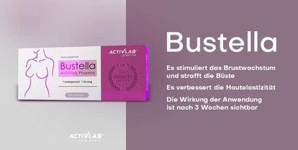 Activlab Pharma Bustella 60 Capsules, Serum for Breast Enlargement, Firming, Lifting, for Women After Pregnancy, Push Up, For Sagging Breasts, Vitamins Contains a Source of Phytoestrogens