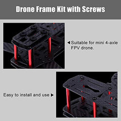 Drone Frame Kit with Screws, 2Types X-Structure 250MM Quadcopter Drone Frame Kit RC Accessory for QAV250 FPV Race Drone/Mini 4-Axis FPV Drone(Carbon Fiber)