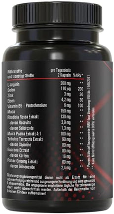 MENCRAFT MEN DIRECT - Men's Extra Strength Capsules - INSTANT Formula High Dosage - with L-Arginine, Maca, Tribulus Terrestris, Ginseng, 60 Capsules