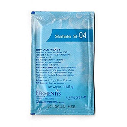 Brewer's Yeast - Safale S04 – Beer Yeast | Fermentis | Saflager | Safbrew | Safale | Lager Yeast | Homebrew | Brewing Yeast | Pilsner | Top-Fermenting Yeast | Dried Yeast