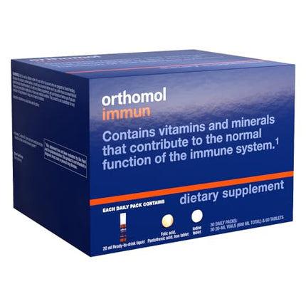 Orthomol Immun - Micronutrients to support the immune system - with vitamin C, vitamin D and zinc - Drinking ampoules/tablets, 30 daily portions