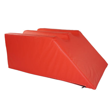 ATC Handels GmbH Lymphatic drainage wedge with artificial leather cover and ether foam filling Two leg recesses - for massage (red, two leg recesses)
