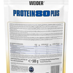 Weider - Protein 80 Plus - 4-component protein powder - High protein content with 80% protein - Creamy shakes with calcium &amp; vitamin B6 - 500g - Vanilla