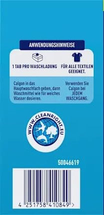 Calgon 4-in-1 Power Tabs – Water softener against limescale, dirt, and corrosion in the washing machine – Prevents unpleasant odors – 1 x 47 Tabs
