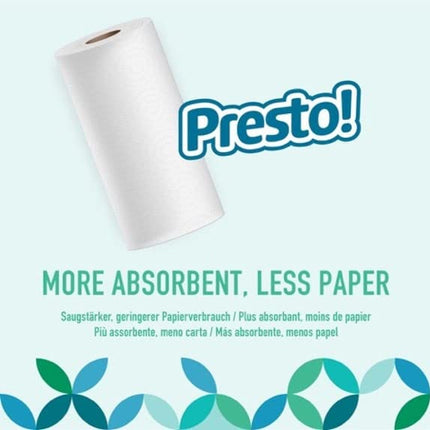 Amazon Brand: Presto! TAD Kitchen Roll, Extra Absorbent, 32 Rolls (4 Rolls, 8 Pack), 51 Sheets per Roll, Wring and Reuse, FSC Certified