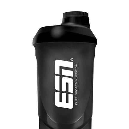 ESN Shaker, Black, 600 ml, leak-proof, shaker with measuring scale for easy dosing, free from BPA &amp; DEHP