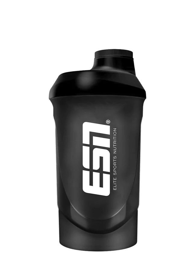 ESN Shaker, Black, 600 ml, leak-proof, shaker with measuring scale for easy dosing, free from BPA &amp; DEHP