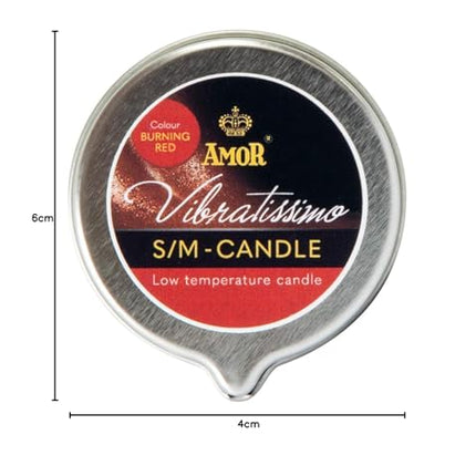VIBRATISSIMO S/M Candle Burning Red 50 ml I Low temperature in red I High-quality candle wax odorless I Drip candle for erotic games I Romantic massage candle for couples I Wax Candle