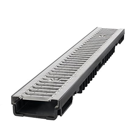 Gutter for rainwater drainage with a low 5.5 cm construction height