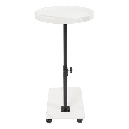 Sindipanda Side Table with Wheels - 40cm - Mobile Side Table 360° Rotating Top Bedroom Side Table for Beds and Sofa, Double-Tier Storage, 40-80cm Height Adjustable