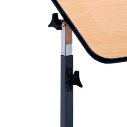 FabaCare side table for Nova bed, height-adjustable bedside table on castors, with FabaCare Easy To Clean special coating, table with tilt, brown