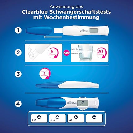 Clearblue Pregnancy Test Combo Pack Double-Check Early &amp; Week, 2 Tests (1 digital 25 mIU/ml, 1 visual 10 mIU/ml), Pregnancy Test, Early Pregnancy Test, Pregnancy Week Determination