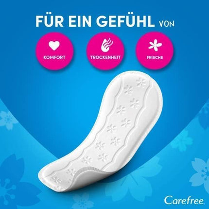 Carefree Cotton Feel Normal panty liners, unscented, 100% breathable, provide a feeling of comfort, dryness, and freshness, size normal, storage pack (100 pieces)