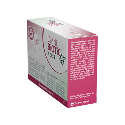 OMNi BiOTiC Travel | 14 servings (70g) | 10 bacterial strains | 5 billion germs per daily dose | Powder | Vegan | Gluten-free | Lactose-free | For daily use