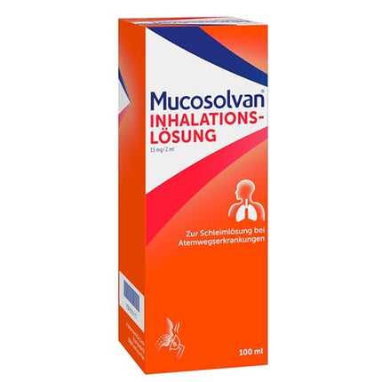 MUCOSOLVAN® Inhalation Solution 2 x 100 ml - Mucus solution for nebulizers for coughs: Loosens mucus, facilitates coughing &amp; clears the bronchi