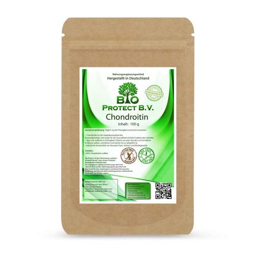 Chondroitin powder 100g in a sachet - introductory price - 100% free of fillers and additives - premium quality chondroitin sulfate from Bio Protect BV, always without magnesium stearates