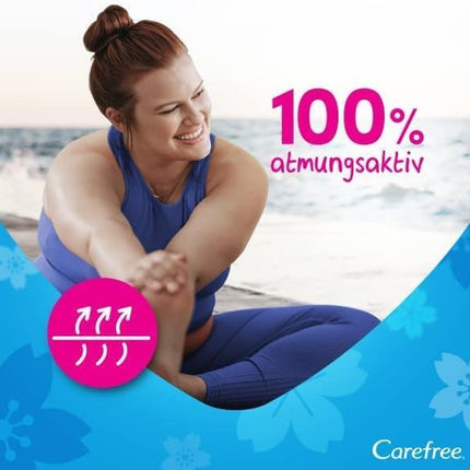 Carefree Cotton Feel Normal panty liners, unscented, 100% breathable, provide a feeling of comfort, dryness, and freshness, size normal, storage pack (100 pieces)