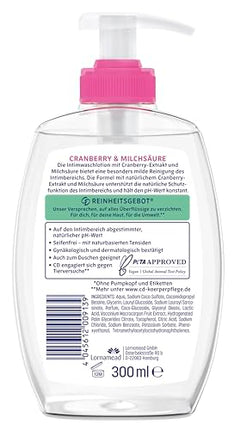 CD Wohlfühl Intim Wash Lotion, 300 ml, Lotion for gentle cleansing of the intimate area, with cranberry extract &amp; lactic acid, soap-free body care, subtle fragrance, vegan